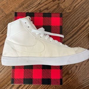 Men’s Size 11, Nike Blazers in a light beige/cream color.